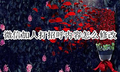 微信添加人怎么设置打招呼 微信加人打招呼内容怎么修改