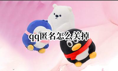 qq匿名怎么关掉 QQ怎么关掉匿名