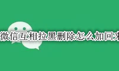 微信拉黑和删除怎么加回来 微信互相拉黑删除怎么加回来