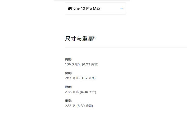iphone13promax尺寸多少厘米