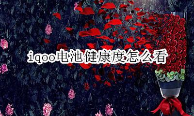 iqoo电池健康度怎么看 iqoo3电池健康度怎么看