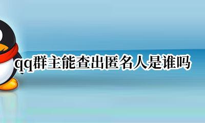 qq群主怎么查匿名是谁 qq群主能查出匿名人是谁吗