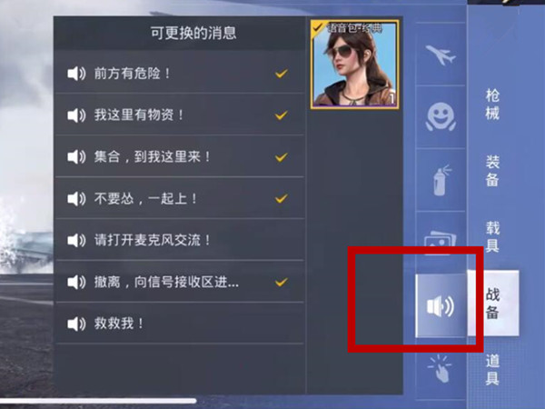 吃鸡快捷语言哪里更改