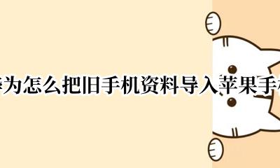 华为怎么把旧手机资料导入苹果手机 如何将华为旧手机所有资料导入苹果手机