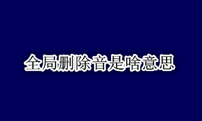 全局消除音 全局删除音是啥意思