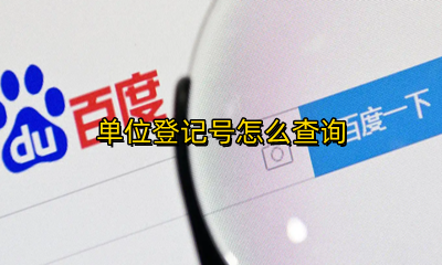 单位信息登记号 单位登记号怎么查询
