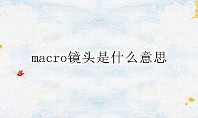macro镜头是什么意思 镜头的macro是什么意思