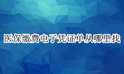 在哪里找医保电子凭证 医保缴费电子凭证单从哪里找
