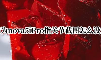 华为nova5可以关节截屏吗 华为nova5iPro指关节截图怎么设置