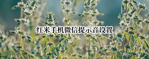 红米手机微信提示音设置