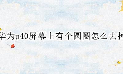 华为p40屏幕上有个圆圈怎么去掉 华为p40屏幕上出现一个圆圈如何去掉