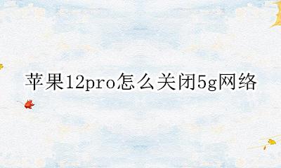苹果12pro怎么关闭5g网络 怎么关闭苹果12pro的12g