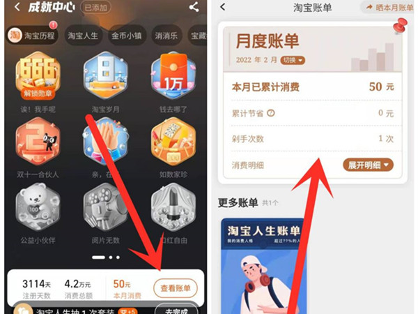 淘宝月账单在哪里查询