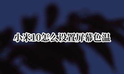 小米10怎么设置屏幕色温 小米10屏幕哪个颜色设置选项最准