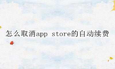 怎么取消app store的自动续费 app store里面怎么取消自动续费