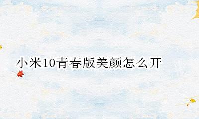 小米10青春版美颜怎么开 小米10青春版设置微信美颜