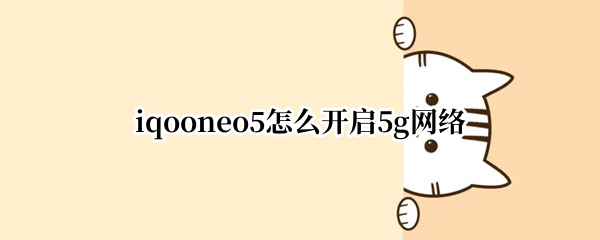 iqooneo5怎么开启5g网络