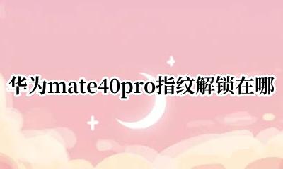 华为mate40pro指纹解锁在哪 华为mate40pro如何设置指纹解锁