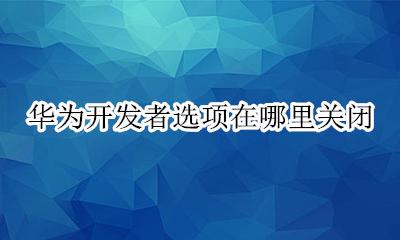 开发者选项怎么关闭华为 华为开发者选项在哪里关闭