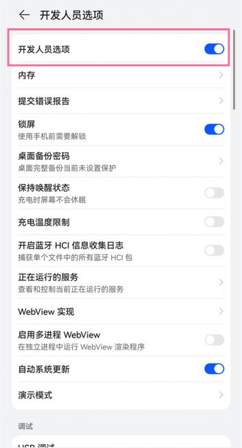 华为开发者选项在哪里关闭