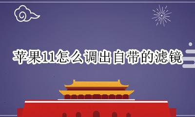 苹果11怎么调出自带的滤镜 苹果11手机里面的滤镜怎么设置
