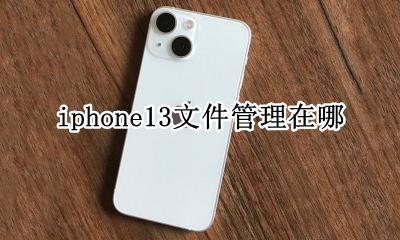 iphone13文件管理在哪 苹果13手机的文件管理在哪里