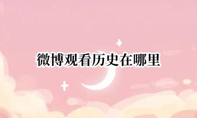 微博观看历史在哪里 微博能看到历史简介吗