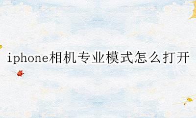 iphone相机怎么调专业模式 iphone相机专业模式怎么打开