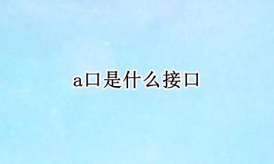 什么是A口 a口是什么接口