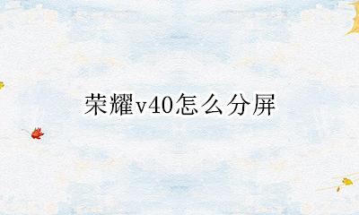 荣耀v40怎么分屏 荣耀v40分屏怎么关闭