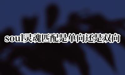 soul是单向匹配吗 soul灵魂匹配是单向还是双向
