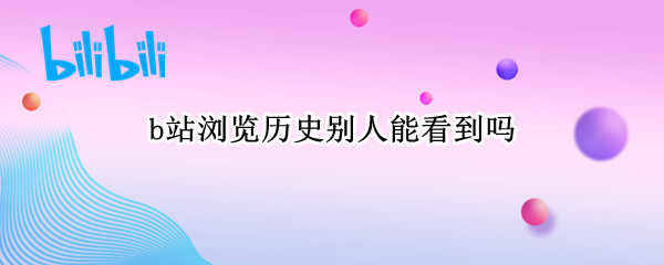 b站浏览历史别人能看到吗