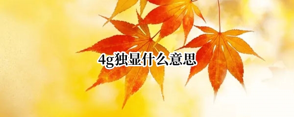 4g独显什么意思