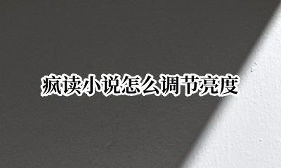 疯读小说怎么调节亮度 飞读小说怎么调节亮度