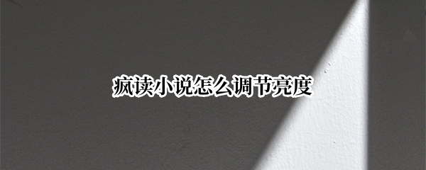 疯读小说怎么调节亮度