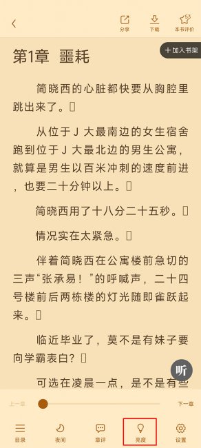 疯读小说怎么调节亮度