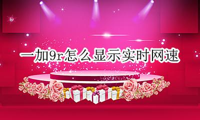 一加如何显示网速 一加9r怎么显示实时网速