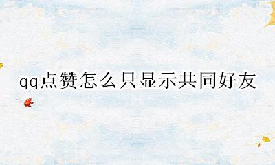 qq点赞怎么只显示共同好友 qq点赞如何设置共同好友