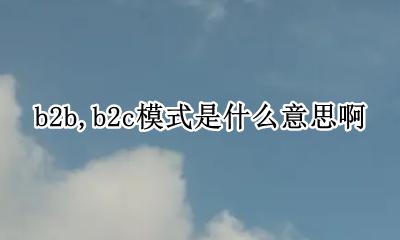 b2b 模式是什么意思啊 b2b b2c模式是什么意思啊