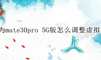 mate30如何调出虚拟按键 华为mate30pro 5G版怎么调整虚拟按键