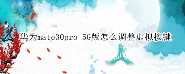 华为mate30pro 5G版怎么调整虚拟按键