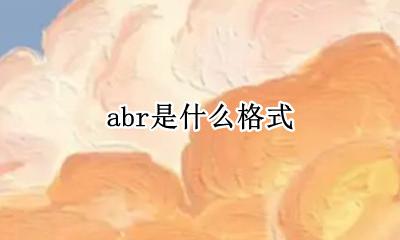 abr是什么格式 abr是什么文件格式