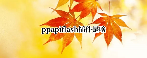 ppapiflash插件是啥