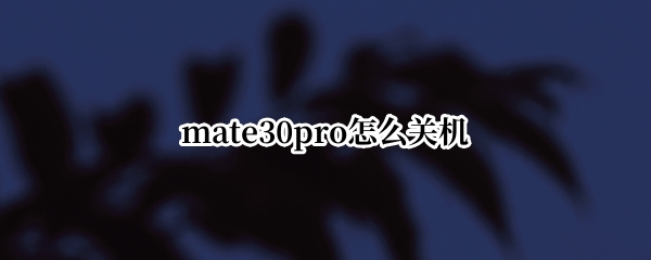 mate30pro怎么关机