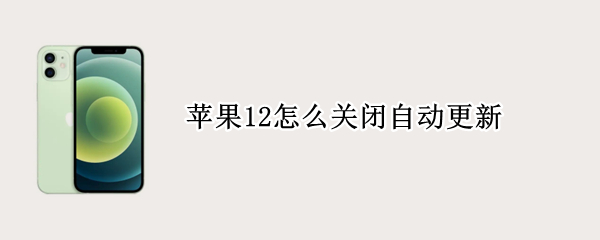苹果12怎么关闭自动更新