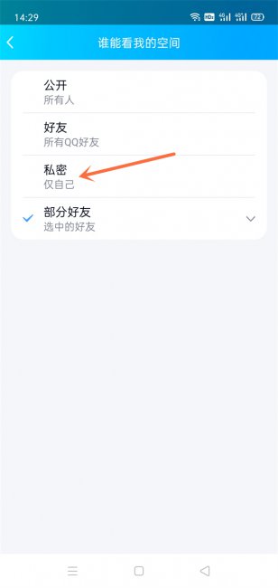 qq仅自己可见怎么取消