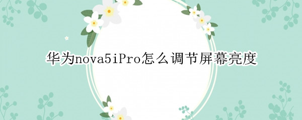 华为nova5iPro怎么调节屏幕亮度