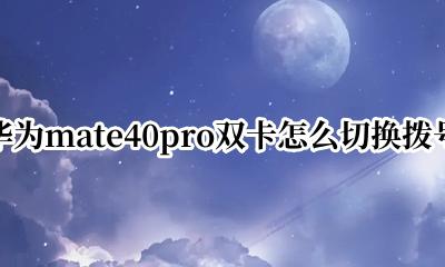 华为mate40pro双卡怎么切换拨号 华为mate40pro双卡怎么切换流量