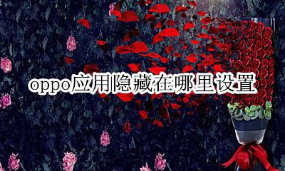 OPPO隐藏应用在哪里 oppo应用隐藏在哪里设置