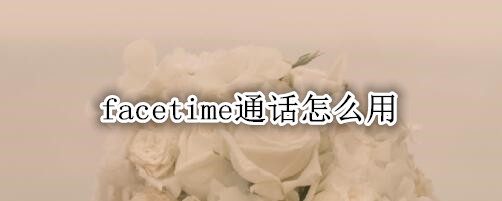 facetime通话怎么用